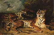 Eugene Delacroix A Young Tiger Playing with its Mother oil painting picture wholesale